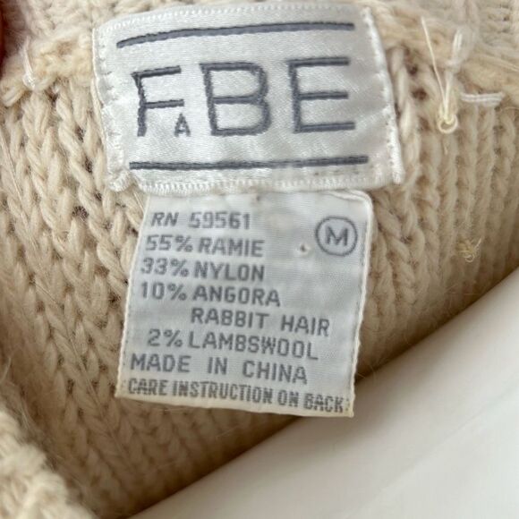 FaBE Vintage Sequin Sweater Baby Ballerina Cream Party Glam Retro  Angora Lambsw - Picture 4 of 8